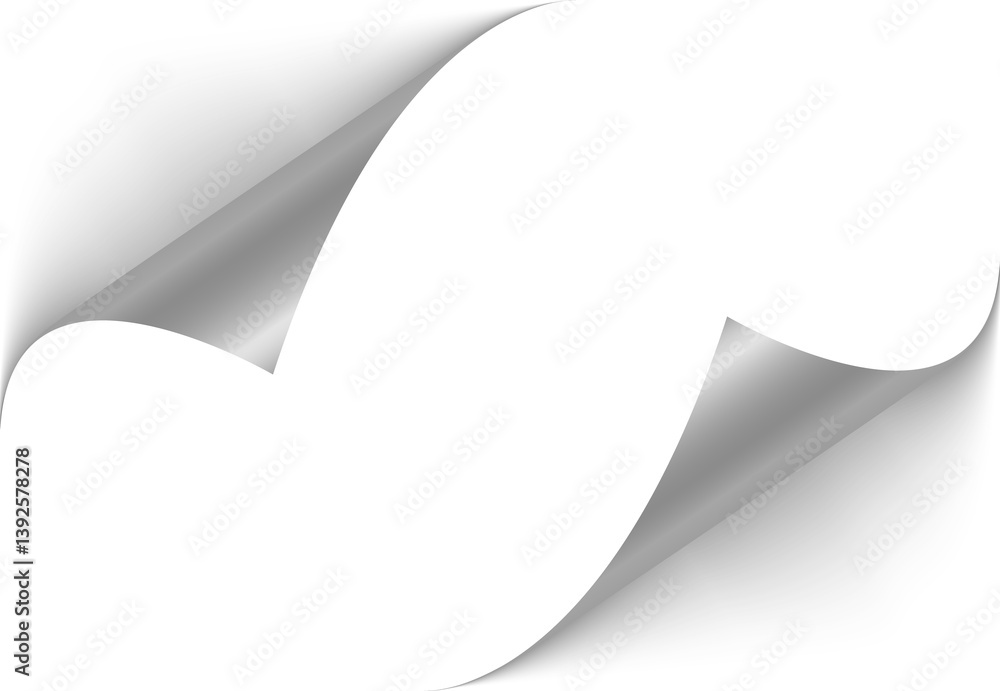 Poster png folded sheet blank empty isolated paper white design vector background corner message page reali