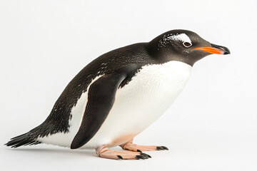 Obraz premium a penguin is standing on a white surface