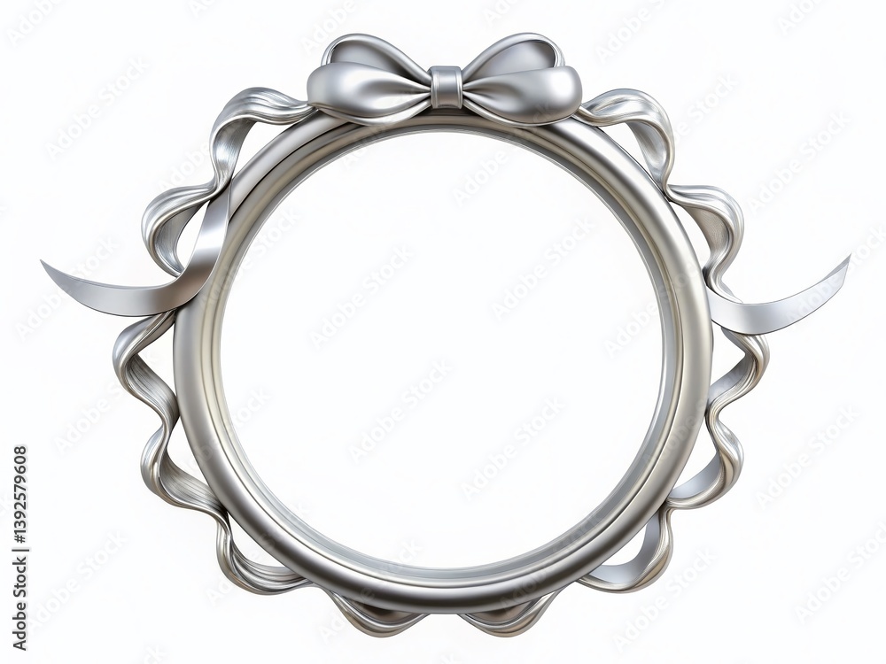 Poster stunning long exposure 3d silver ribbon circular frame a mesmerizing abstract background for creativ