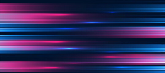 blue pink neon rays tech background vector