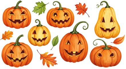 Autumnal Jack-o'-Lantern Medley AI Generated