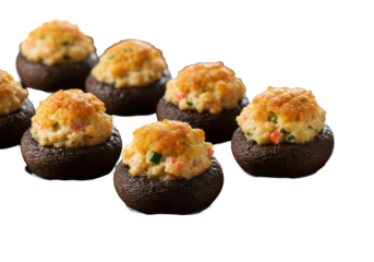 Delicious stuffed mushrooms with a golden crust, perfect for appetizers at gatherings