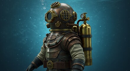 Fototapeta premium Submerged Legacy AI Generated