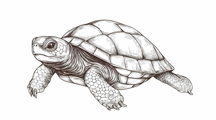 Fototapeta premium turtle drawing cute illustration
