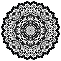Beautiful mandala design for coloring book. Art on the wall. Decorative pattern in oriental style. 