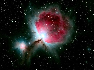 The orion nebula revealing its colorful gas and dust clouds in an amazing cosmic showcase