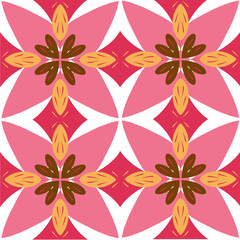 Geometric pink flower pattern