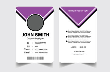 Corporate ID Card Design Template. Modern Horizontal and Clean blue Identity Cards with RGB colors.
