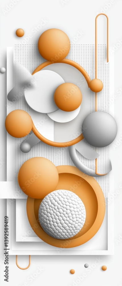 Poster dynamic abstract shapes and forms digital art modern design minimalist space top-down perspective cr