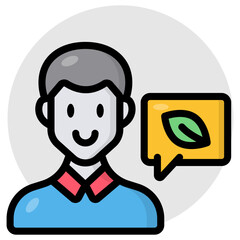 Editable design icon of eco chat