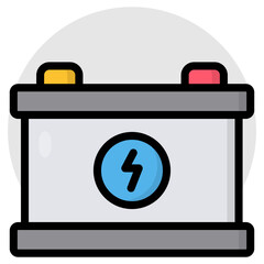 Car battery icon in flat design