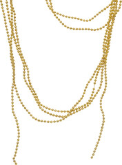 gold beads on transparent background, png