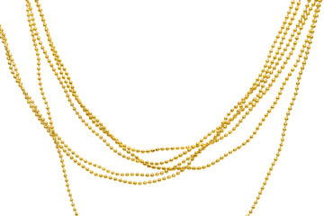 gold beads on transparent background, png