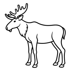 Obraz premium Single Line Moose Illustration in Vector