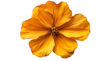 Dried marigold flower with transparent background for easy isolation