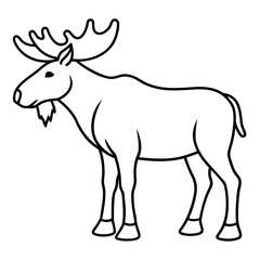 Single Line Moose Illustration in Vector