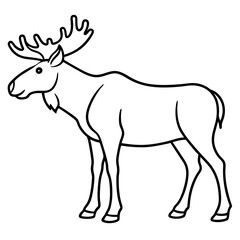 Single Line Moose Illustration in Vector