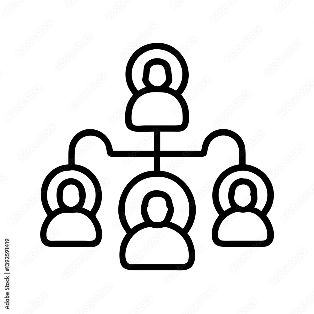 Poster organization chart diagram icon vector for business management and company structure design template