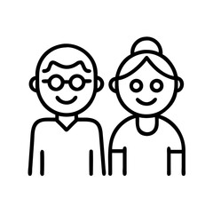 Illustration of senior couple elderly people icon vector design template for family and relationship concept
