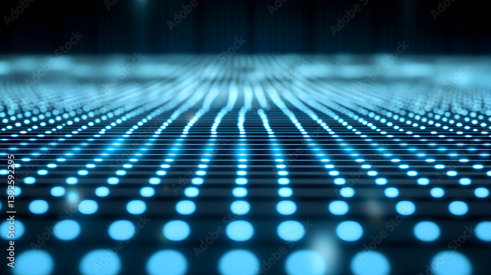 Canvas Prints neon grid with pulsating light effects and a soft futuristic glow