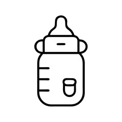 Baby bottle icon vector illustration for newborn baby feeding and baby care products and accessories design needs