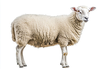 Fototapeta premium a sheep standing in front of a white background