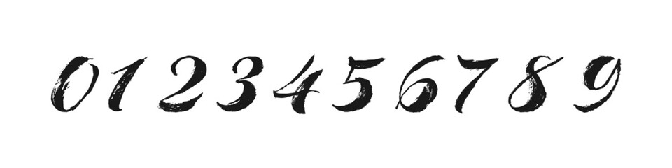 Numbers Painted with a Brush. From 0 to 10