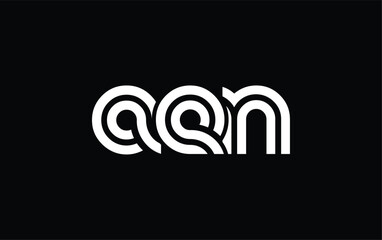 AEN Creative Unique Modern Letter Logo Design. Stylized logo featuring a unique letter design, presenting abstract minimalist aesthetics and modern appeal.