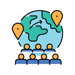 Migration color flat icon for digital and print projects