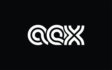 AEX Creative Unique Modern Letter Logo Design. Stylized logo featuring a unique letter design, presenting abstract minimalist aesthetics and modern appeal.