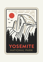 Yosemite National Park T-shirt Design Vector