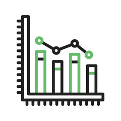 Declining Line Graph icon vector image. Suitable for mobile apps, web apps and print media.