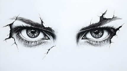 Fototapeta premium drawing of scary eyes illustration