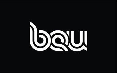 BEU Creative Unique Modern Letter Logo Design. Stylized logo featuring a unique letter design, presenting abstract minimalist aesthetics and modern appeal.