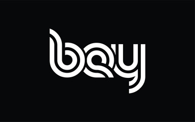 BEY Creative Unique Modern Letter Logo Design. Stylized logo featuring a unique letter design, presenting abstract minimalist aesthetics and modern appeal.