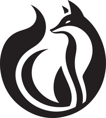 Fox Geometric Swirl Logo Vector