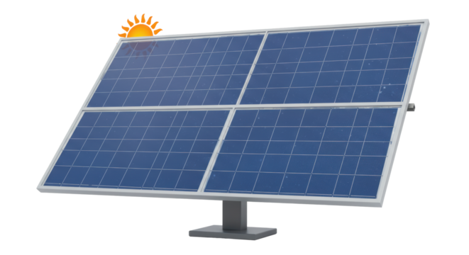 Isolated Solar Panel Generating Renewable Energy Power