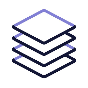 Layered Stack Representing Layers or Content Depth Icon Design