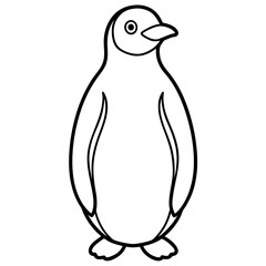 Single Line Penguin Vector Design