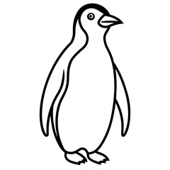 Single Line Penguin Vector Design
