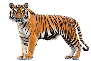 Fototapeta premium a tiger standing on a white surface