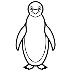 Single Line Penguin Vector Design