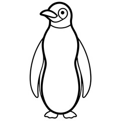 Single Line Penguin Vector Design