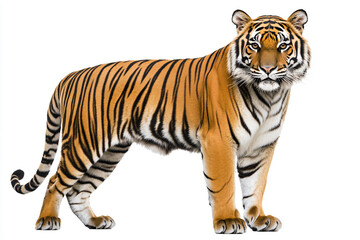 Fototapeta premium a tiger standing in front of a white background