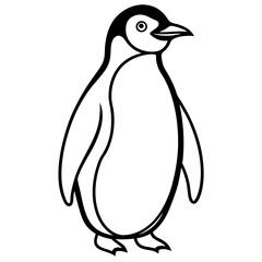 Single Line Penguin Vector Design