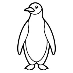 Single Line Penguin Vector Design