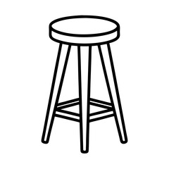 Counter Stool Line Art Drawing for Coloring Book Page