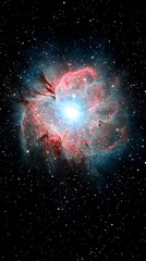 Obraz premium Stunning nebula displaying a colorful array of gases and stars in the expansive universe above us