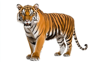 Fototapeta premium a tiger standing in front of a white background