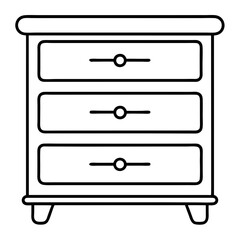 Dresser Line Art Drawing for Coloring Book Page